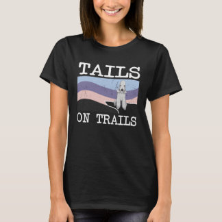 Camiseta Bedlington Terrier Tails On Trails  Dog Hiking
