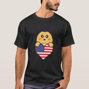 Camiseta Bee American Flag Usa America Patriotic