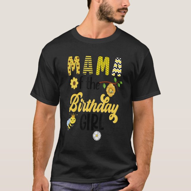 Camiseta Bee Bumblebee Girl Birthday Hive Sweet 1rua Party  (Frente)