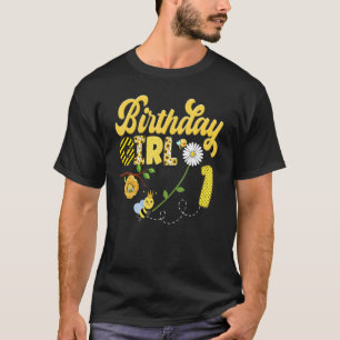 Camiseta Bee Bumblebee Girl Birthday Hive Sweet 1rua Party 