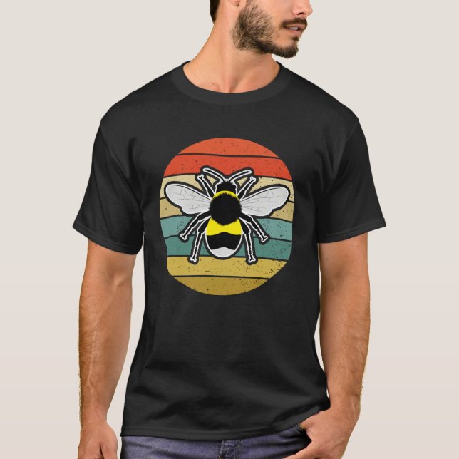 Camiseta bee bumblebee insect animal love retro (Frente)