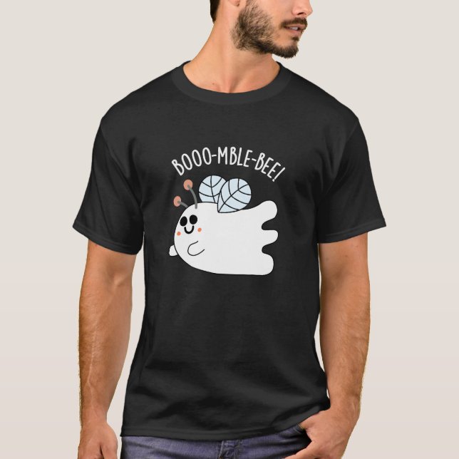 Camiseta Bee Engraçada Engraçada Fantasma Bee Pun Dark BG (Frente)