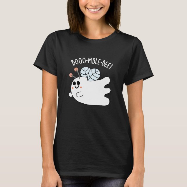 Camiseta Bee Engraçada Engraçada Fantasma Bee Pun Dark BG (Frente)