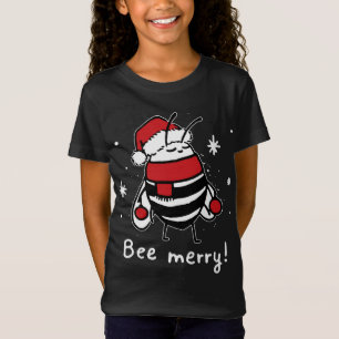 Camiseta Bee Feliz Natal - abelha veste santa hat Xmas Gif