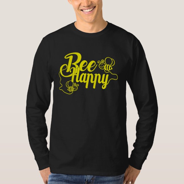 Camiseta Bee Happy Bee Beekeeping Maya Honey Beekeeping Bee (Frente)