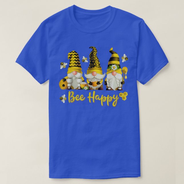 Camiseta Bee Happy Bee Gnome Spring  (Frente do Design)