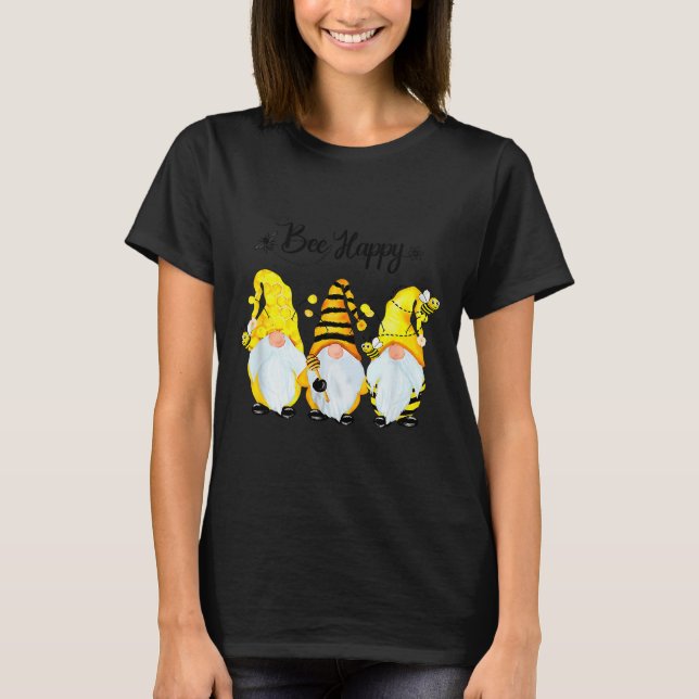 Camiseta Bee Happy Bee Gnome Spring  (Frente)
