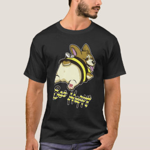 Camiseta Bee Happy Corgi Dog Em Figurino De Abelhas