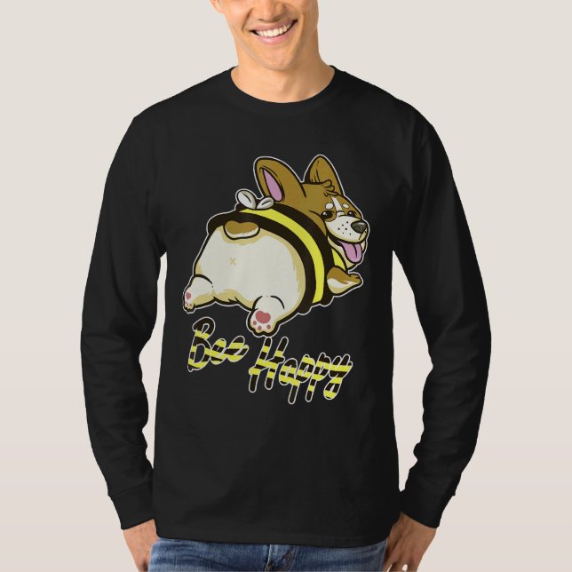 Camiseta Bee Happy Corgi With Bee Costume (Frente)