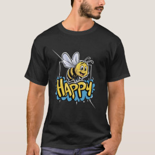 Camiseta Bee Happy Inspirational Motivational Kindness Desi