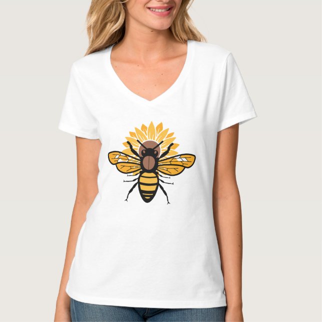 Camiseta Bee Happy Sunflower (Frente)
