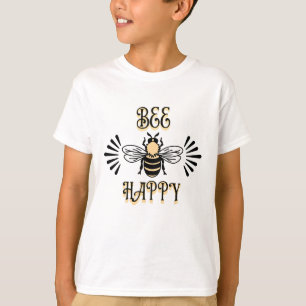 Camiseta Bee Happy   Vintage Colors Honey Bee
