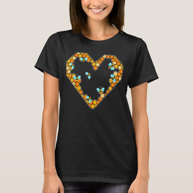 Camiseta Bee Heart Beekeeper Environment Conservation Honey (Frente)