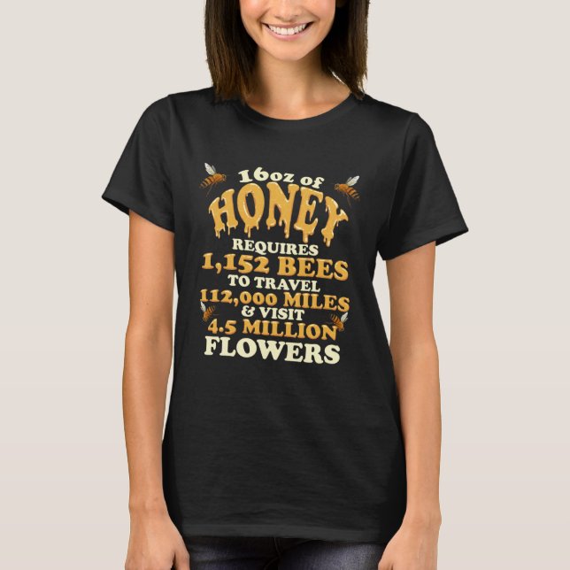 Camiseta Bee Honey Statistics Beekeeper Honeycomb (Frente)