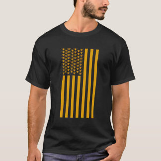 Camiseta Bee Honeycomb Bandeira Americana Patriótica B