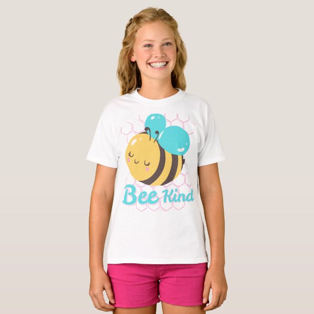 Camiseta Bee Kind – Cute Positivity & Kindness Animal Desig (Frente Completa)