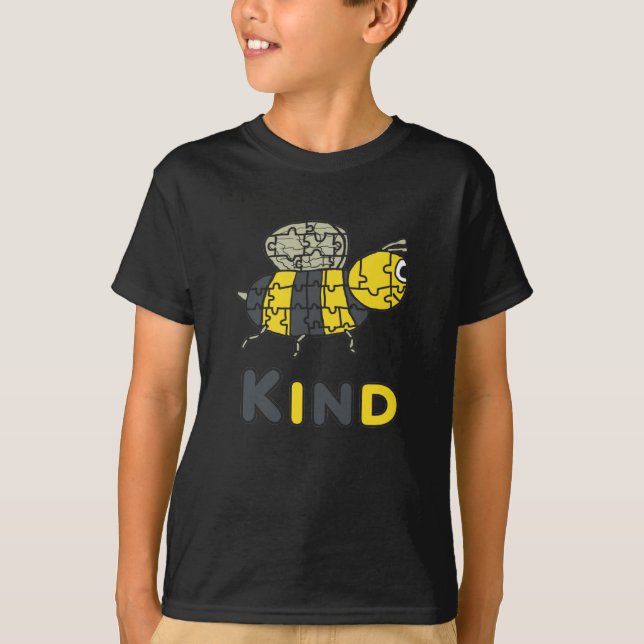 Camiseta Bee Kind Quebra-cabeça (Frente)