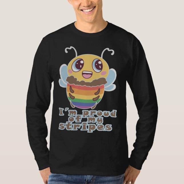 Camiseta Bee LGBTQ+ LGBT LGBTQ Rainbow Bee (Frente)