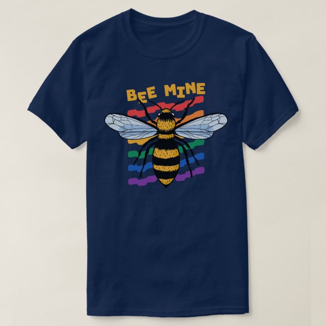 Camiseta Bee Mine Rainbow Namorados Bee (Frente do Design)