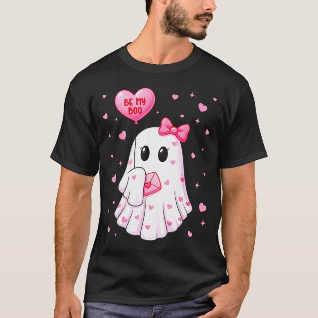 Camiseta Bee My Boo Heart Boo Ghost Valentine Outfit Women  (Frente)