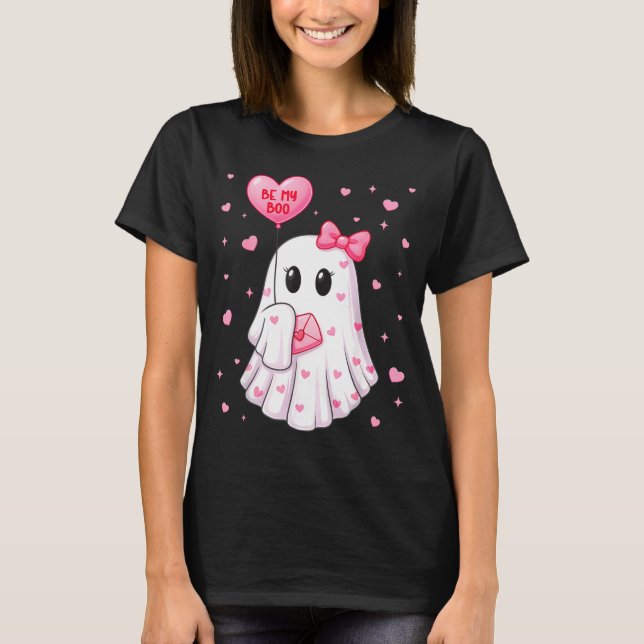 Camiseta Bee My Boo Heart Boo Ghost Valentine Outfit Women  (Frente)