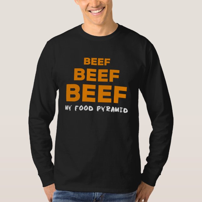 Camiseta Beef My Food Pyramid for Meat (Frente)