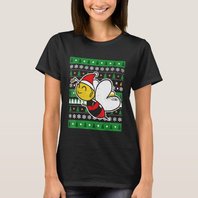 Camiseta Beekeeper Honeybee Ugly Christmas Bee Bee (Frente)