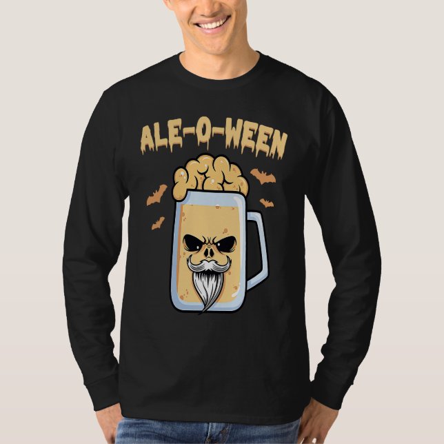 Camiseta Beer  Ale O Ween  Halloween  Trick Or Treat  Costu (Frente)