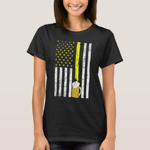 Camiseta Beer American Flag 4 De Julho Bebendo De Homens