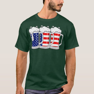 Camiseta Beer American Flag 4 De Julho EUA