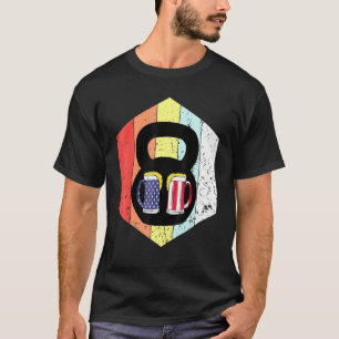 Camiseta Beer American Flag 4 De Julho Kettlebell Gym Usa