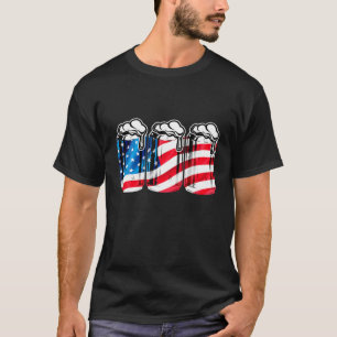Camiseta Beer American Flag 4 De Julho Men Women Merica US