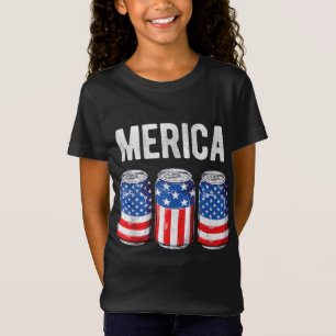 Camiseta Beer American Flag 4 de julho Men Women Merica US