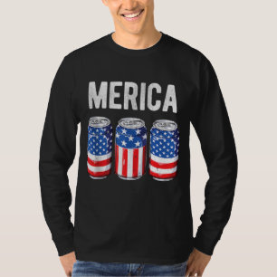 Camiseta Beer American Flag 4 de julho Men Women Merica US
