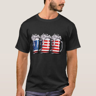 Camiseta Beer American Flag 4 de julho Men Women Merica US
