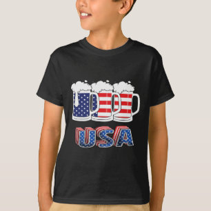 Camiseta Beer American Flag 4 De Julho Merica Usa Bebendo