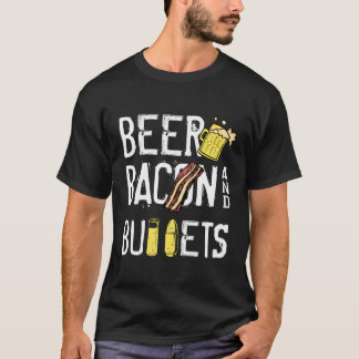 Camiseta Beer Bacon Bullets Funny Gun Proprietário Segunda