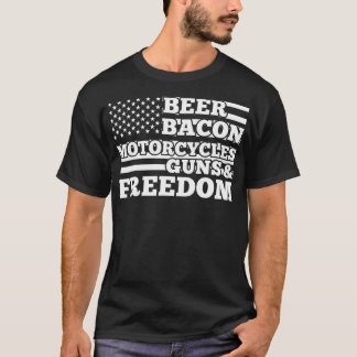 Camiseta Beer Bacon Motorcycle Guns and Freedom Julian