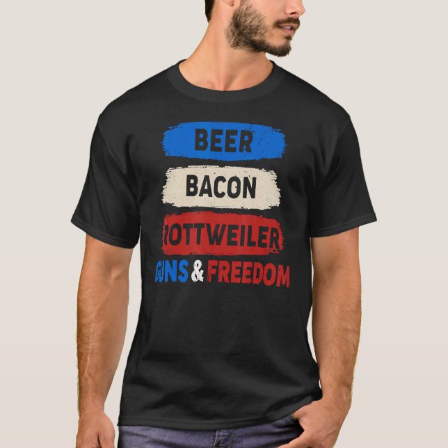 Camiseta Beer Bacon Rottweiler Liberdade 4º (Frente)