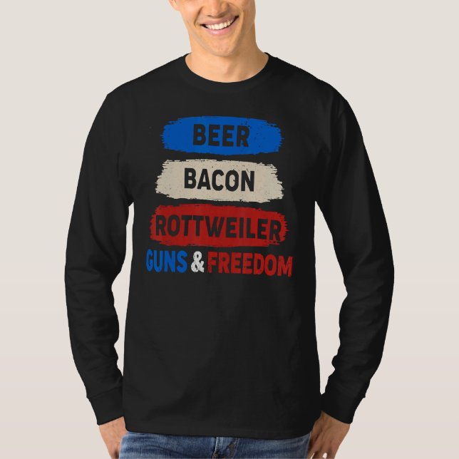 Camiseta Beer Bacon Rottweiler Liberdade 4º (Frente)
