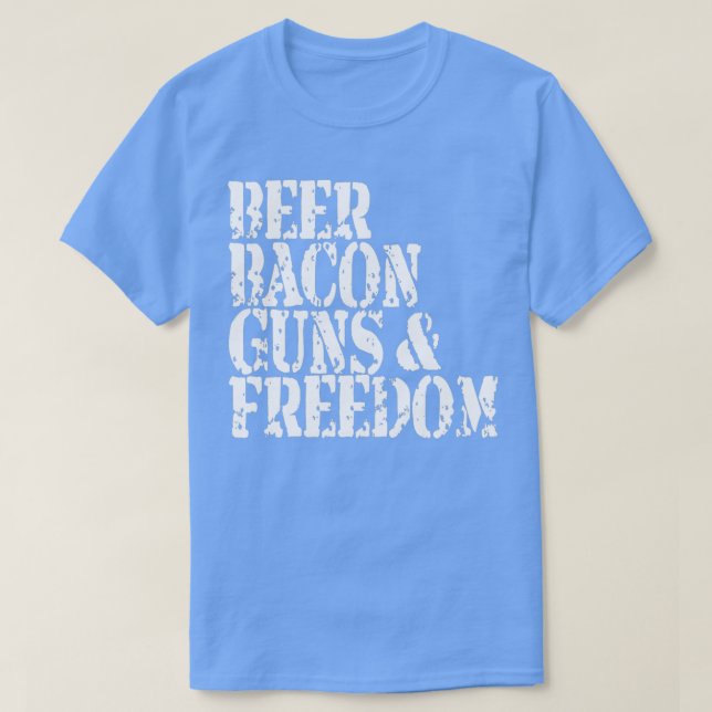 Camiseta Beer Bacon Torna Liberdade Engraçados Nós Orgulhos (Frente do Design)