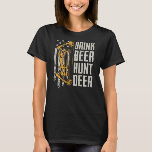 Camiseta Beer Beer Hunt Deer Arco caçando Bebendo Archery