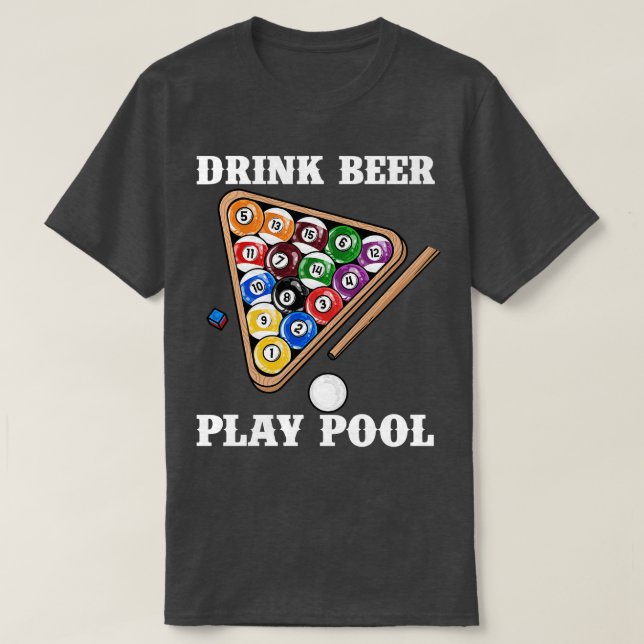 Camiseta Beer Beer Jogar Piscina I Piscina Engraçada Jogado (Frente do Design)