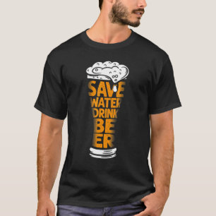 Camiseta Beer Beer Lager Sarcástico Economiza Luz de Água H