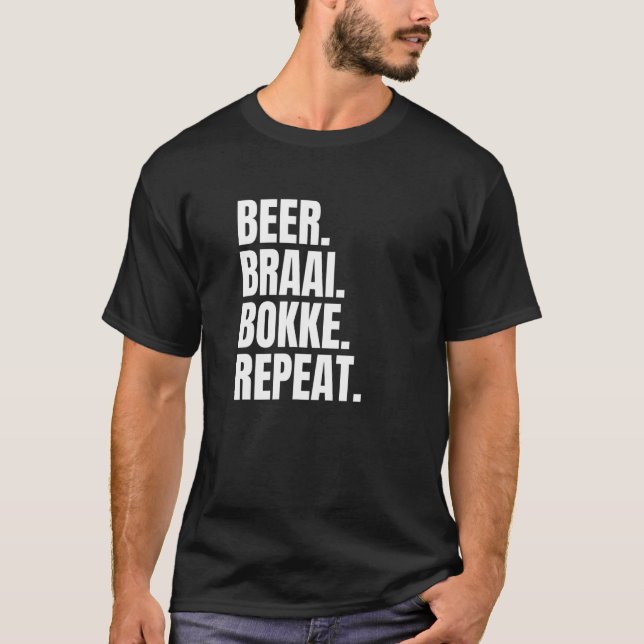 Camiseta Beer Braai Bokke Repete África do Sul (Frente)