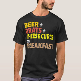 Camiseta Beer Brats Cheese Curds Breakfast em Wisconsin