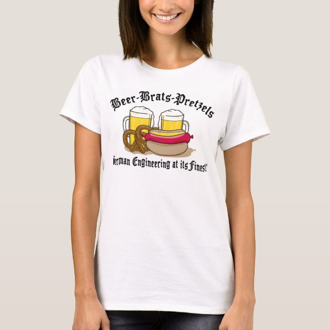 Camiseta Beer Brats Pretzels Alemão (Frente)