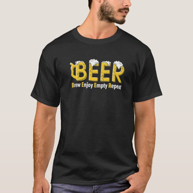 Camiseta Beer Brew Aproveite o Salto de Malte de Repetição  (Frente)