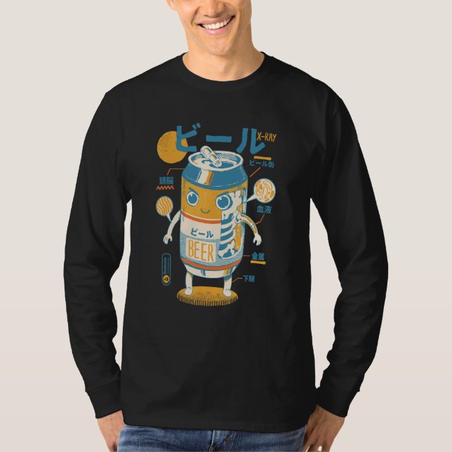 Camiseta Beer Can X Ray Sci fi Japanese Beer Anatomy   Drin (Frente)
