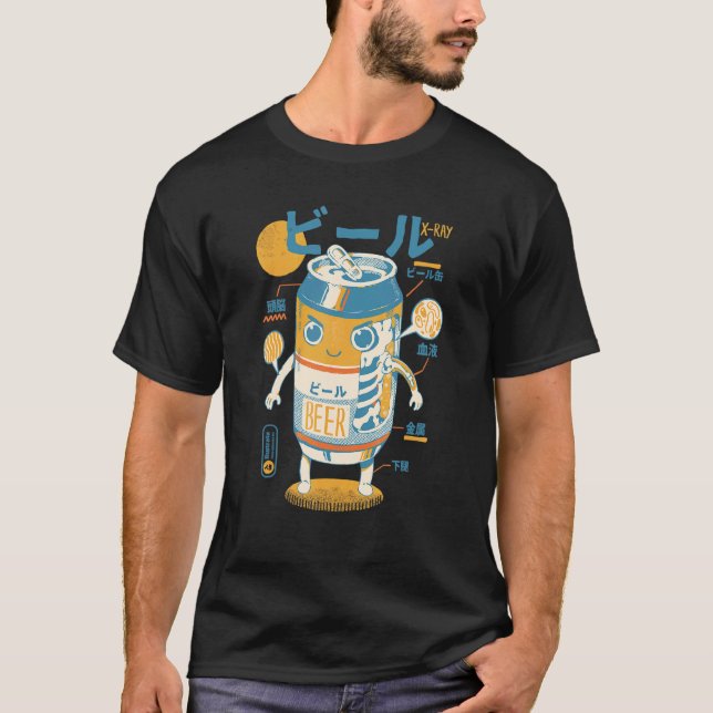 Camiseta Beer Can X Ray Sci fi Japanese Beer Anatomy   Drin (Frente)